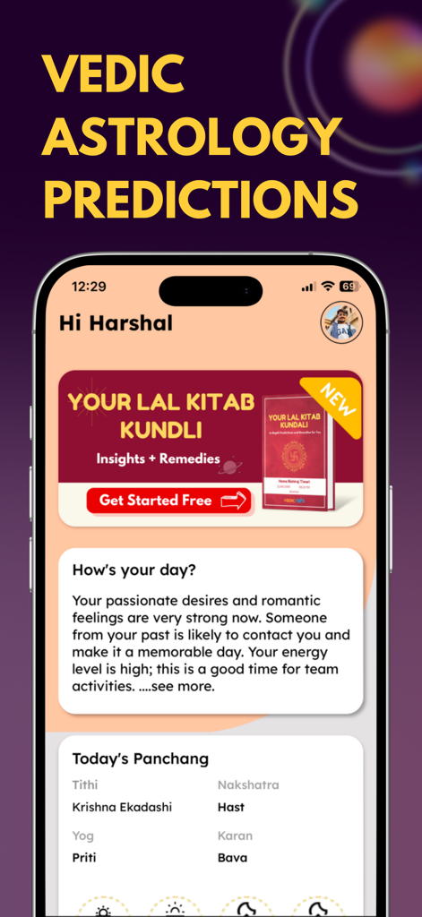 Daily vedic astrology predictions and panchang details on the Up Astrology app.
