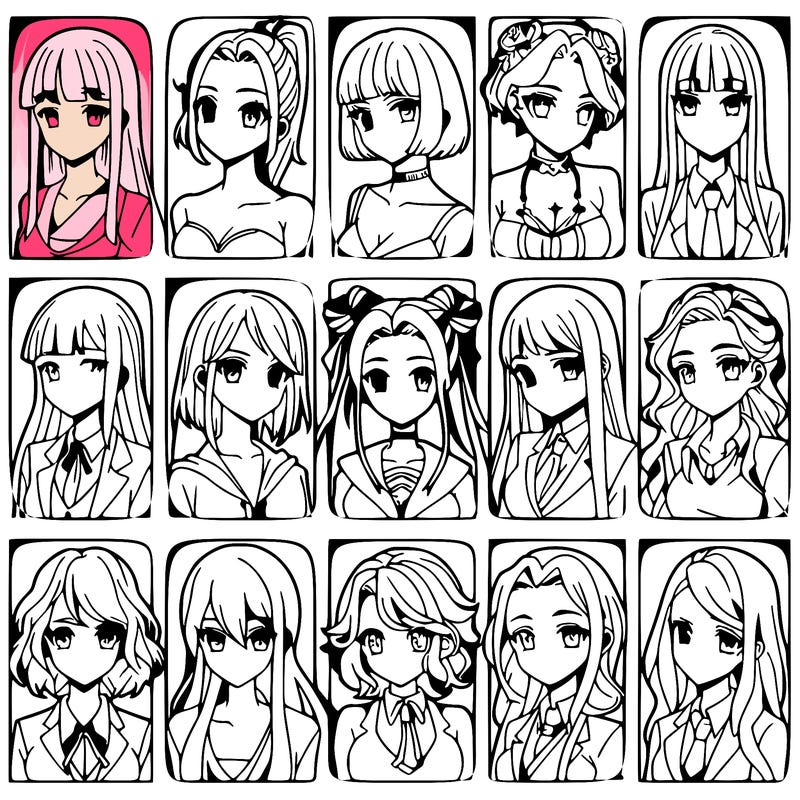 girls that look diffrent anime