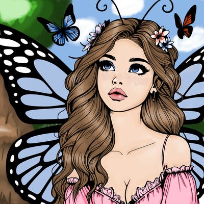 butterfly fairy realistic girl