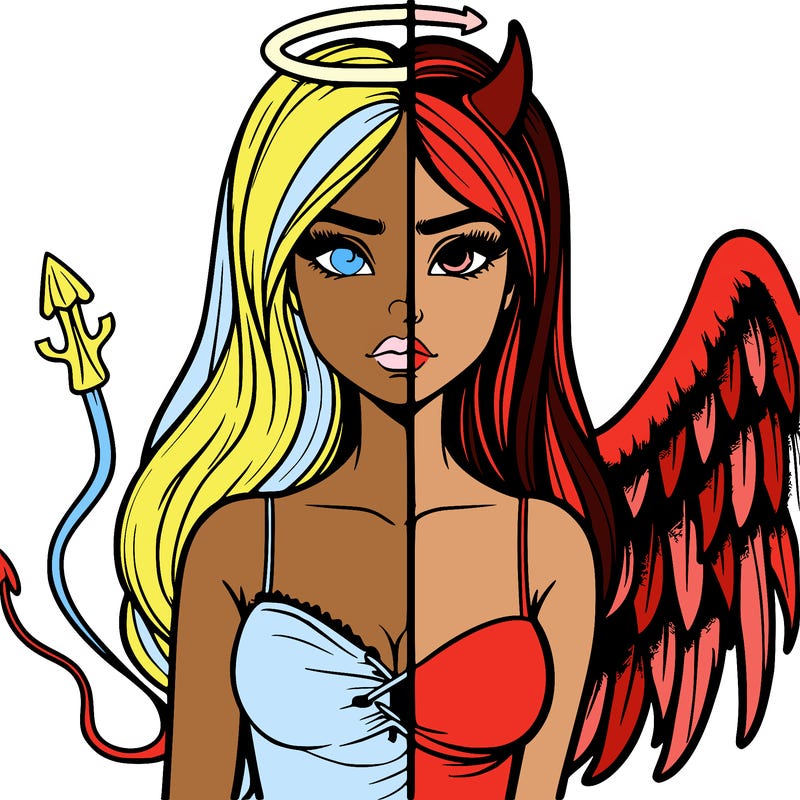 devil vs angel realistic girl