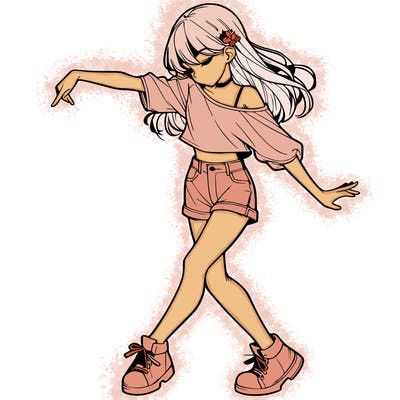 realistic girl danceing