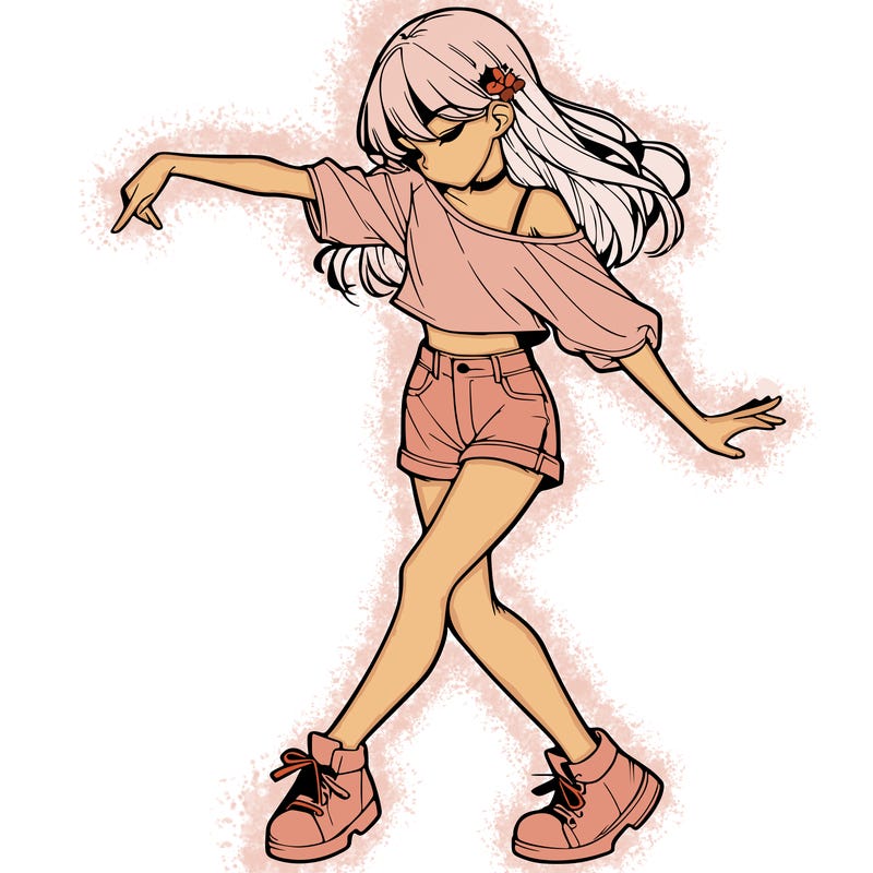 realistic girl danceing