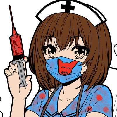 anime girl nurse holding syringe