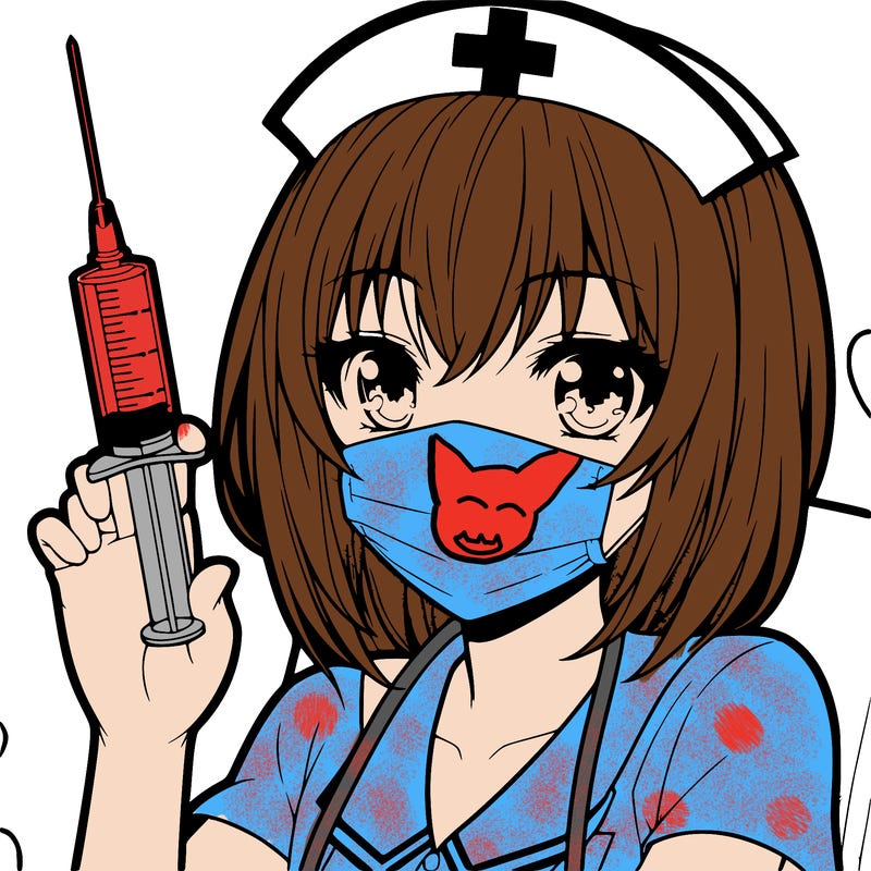 anime girl nurse holding syringe