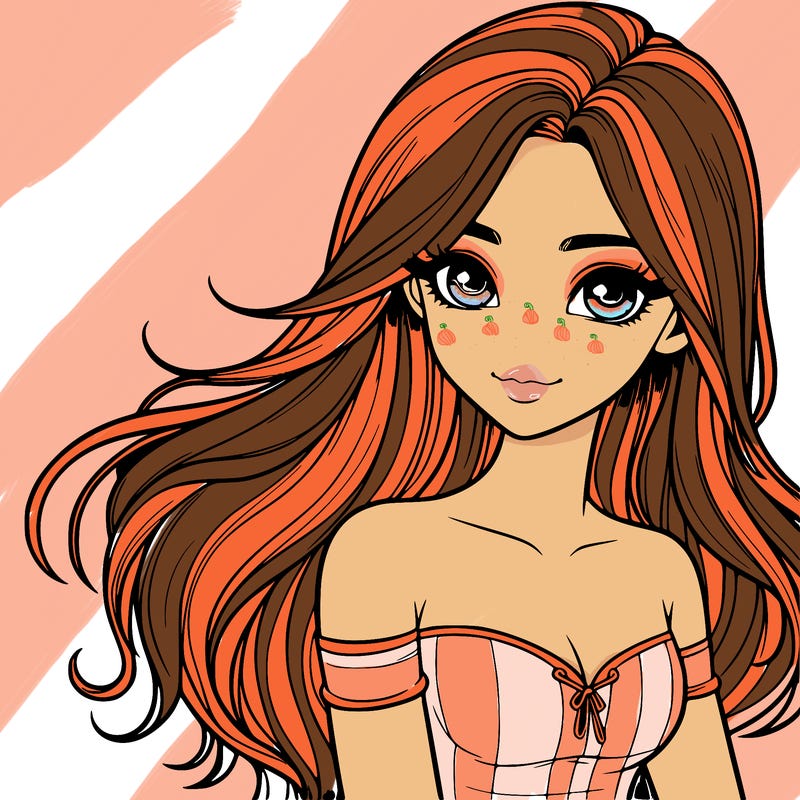 realistic girl with long hair