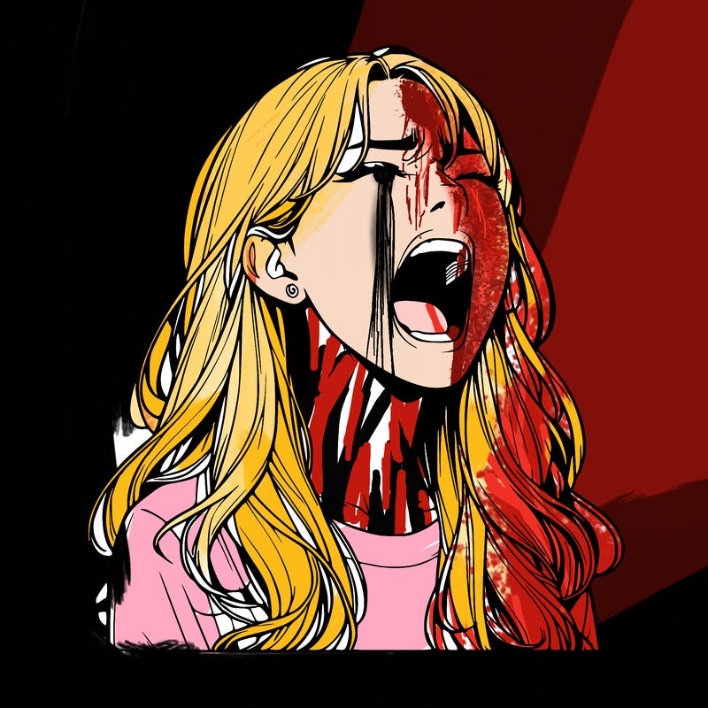 screaming realistic, girl