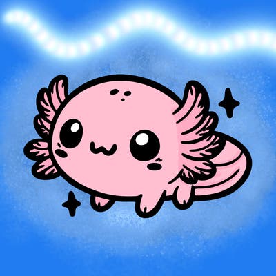 cute easy baby axolotl