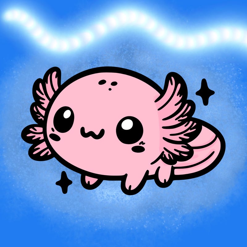 cute easy baby axolotl