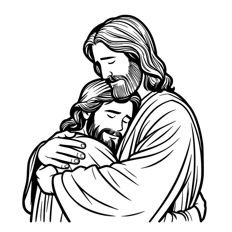 jesus and god hugging