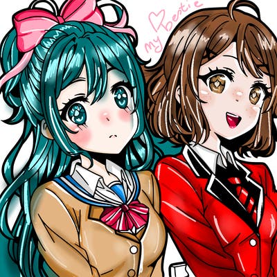 two  anime girls