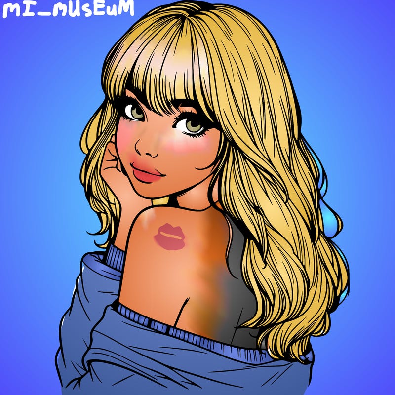 realistic girl with bangs looking over her shoulder