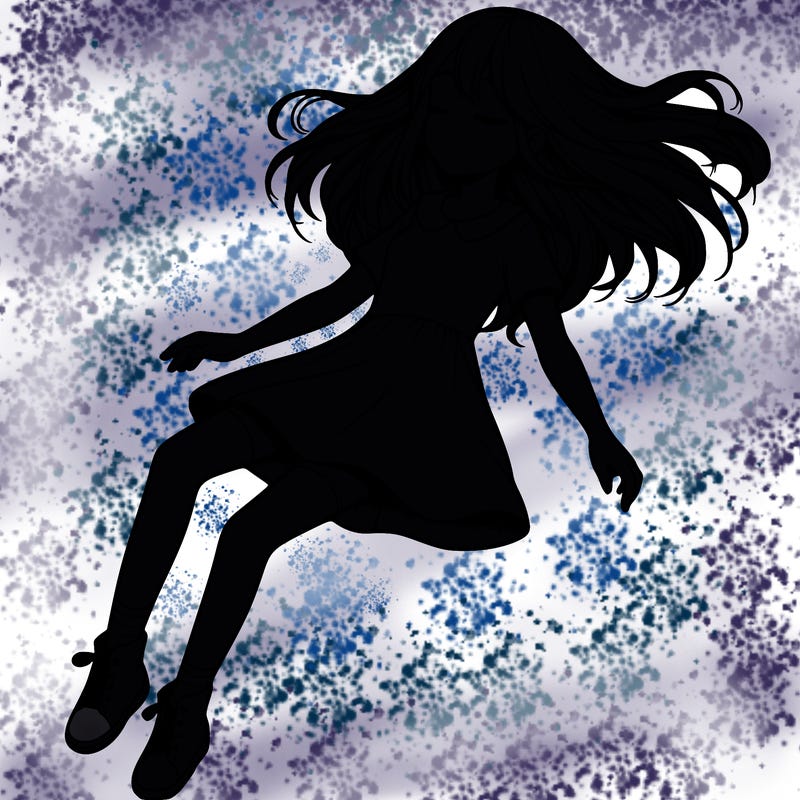 realistic girl floating