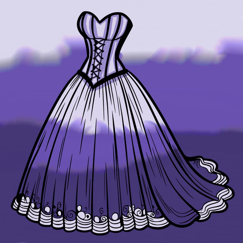 wedding dress-corset and a long and flowy skirt