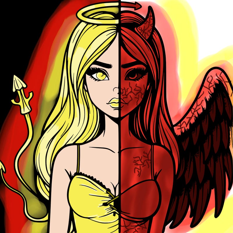 devil vs angel realistic girl