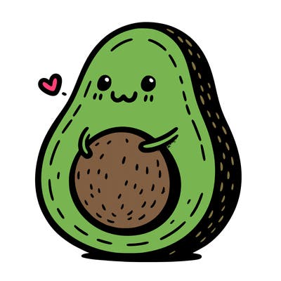 an avocado hugging an avocado