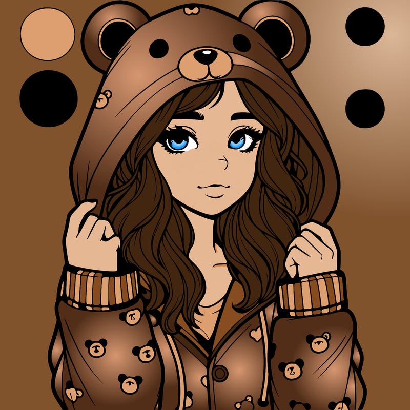 realistic girl in a animal pjs hoodie