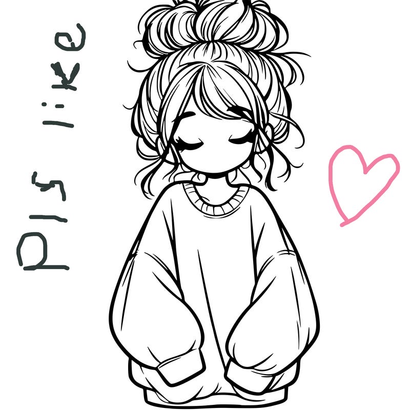 girl with baggy sweatshirt and messy bun