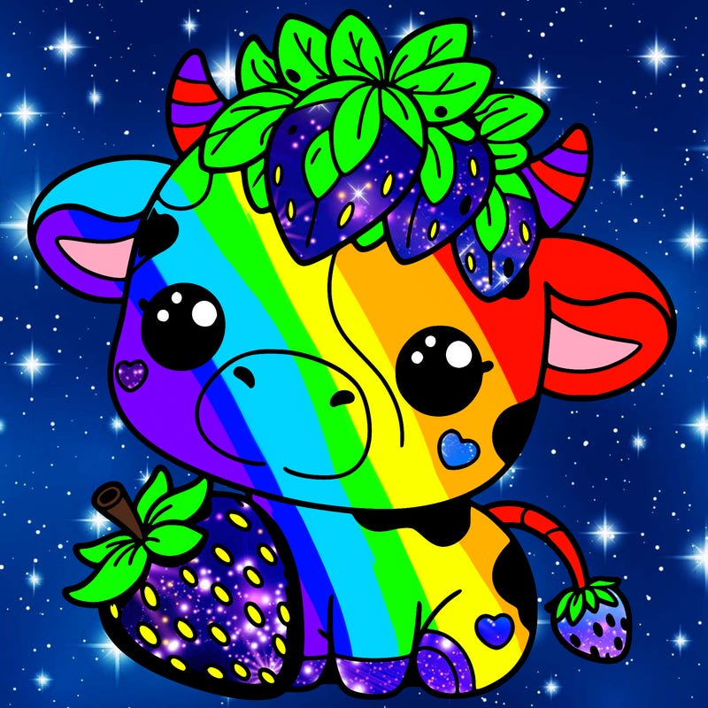 cute strawberry cow
