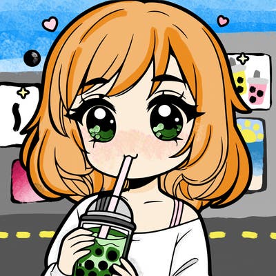 girl drinking boba