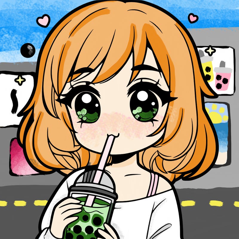 girl drinking boba