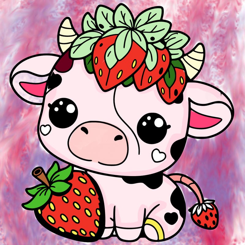 cute strawberry cow