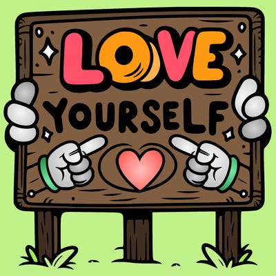 a sign where it is written: love yourself