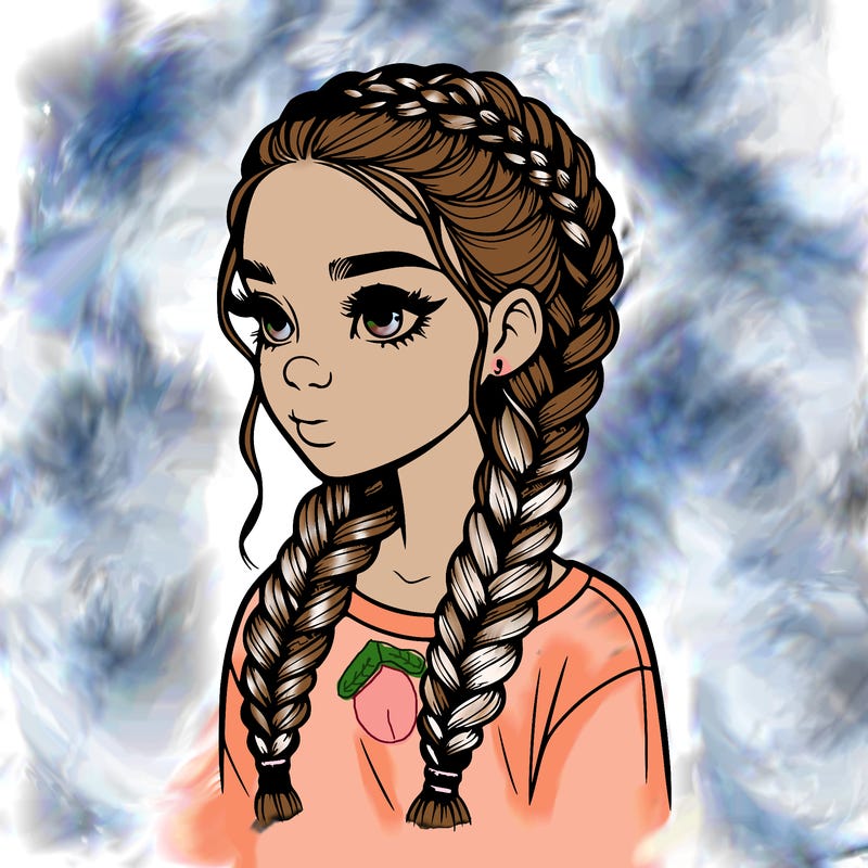 realistic girl with braids