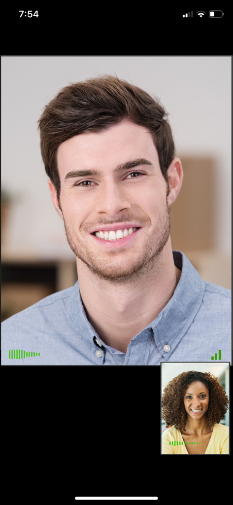 VSee Clinic for Patient - A secure telehealth video call between a doctor and a patient on the VSee Clinic app