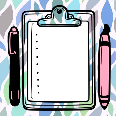 blank clip board with pen