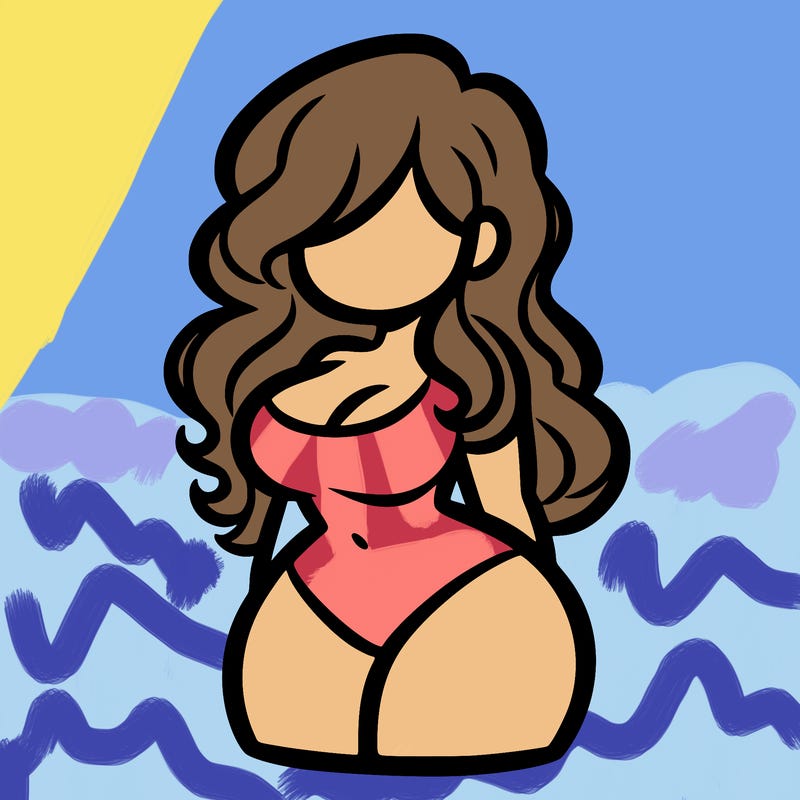 curvy woman with hair