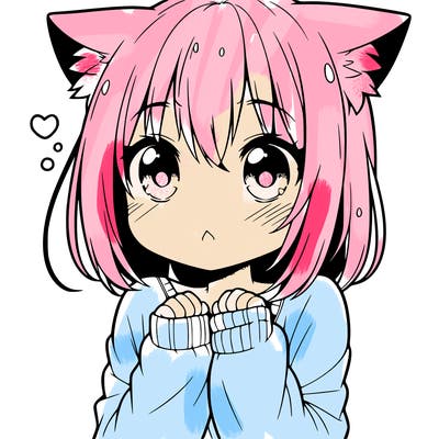 shy anime catgirl