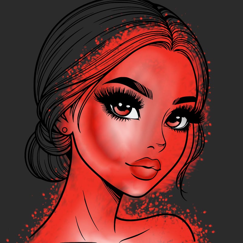 realistic girl with lashes