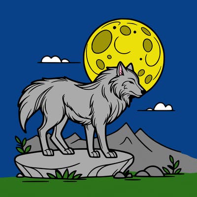wolf moonlight