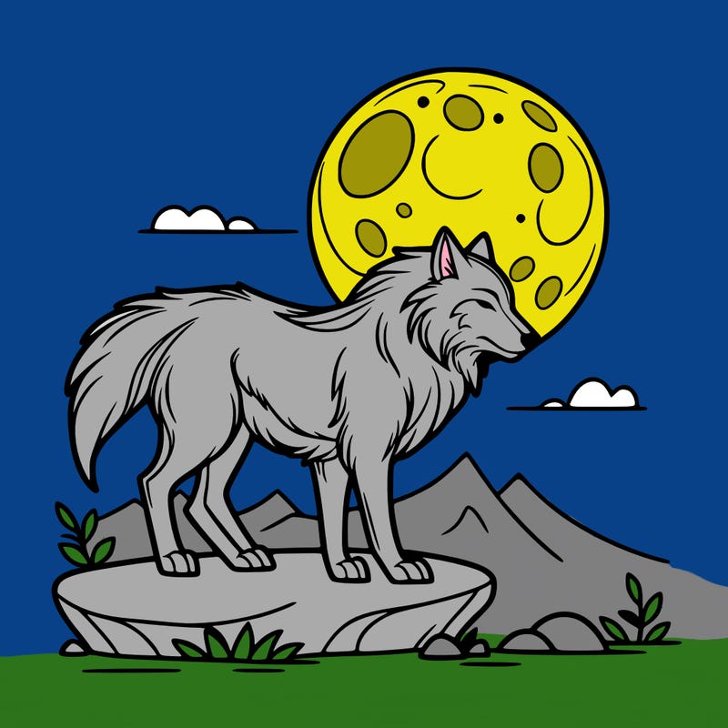 wolf moonlight