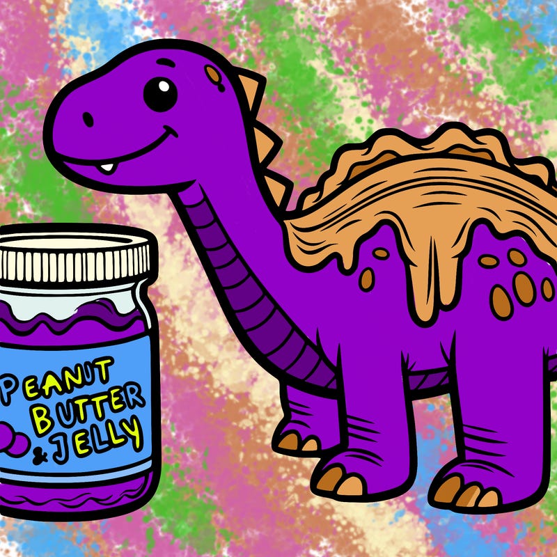 a pb and j dinasour