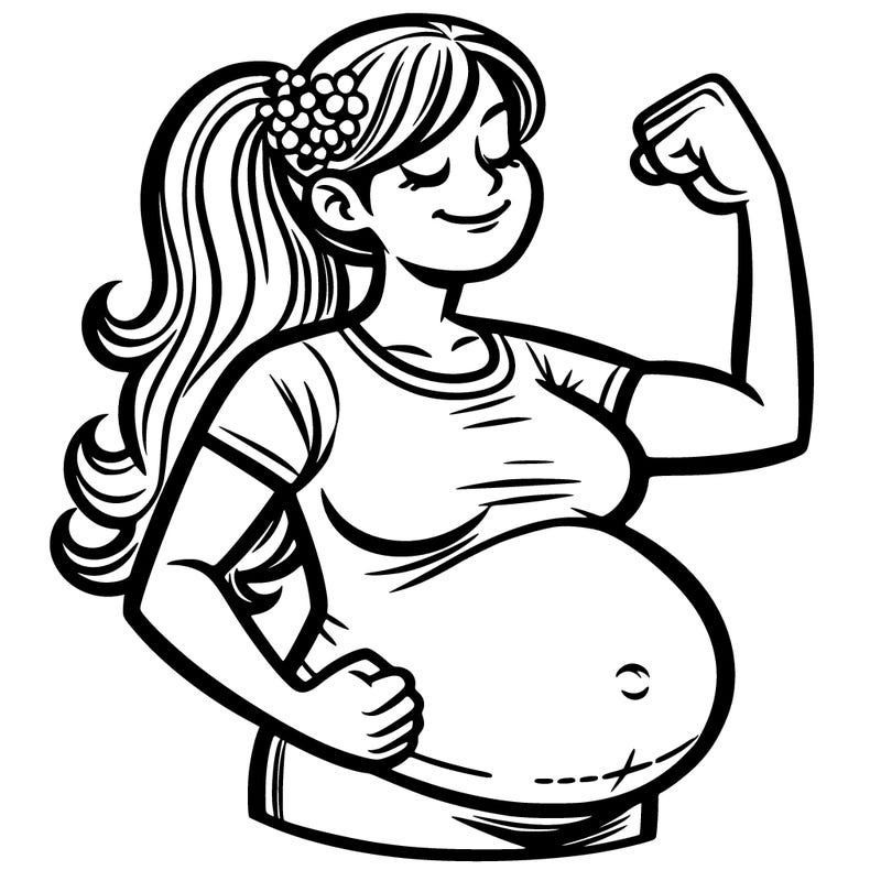 strong pregnant mom