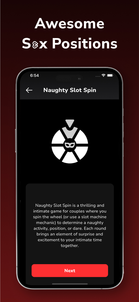Interfaz de la aplicación FYR mostrando la función Ruleta Picante para juegos de intimidad de parejas