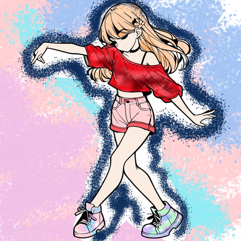 realistic girl danceing