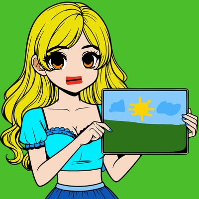 realistic pretty girl holding blank sign