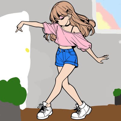 realistic girl danceing