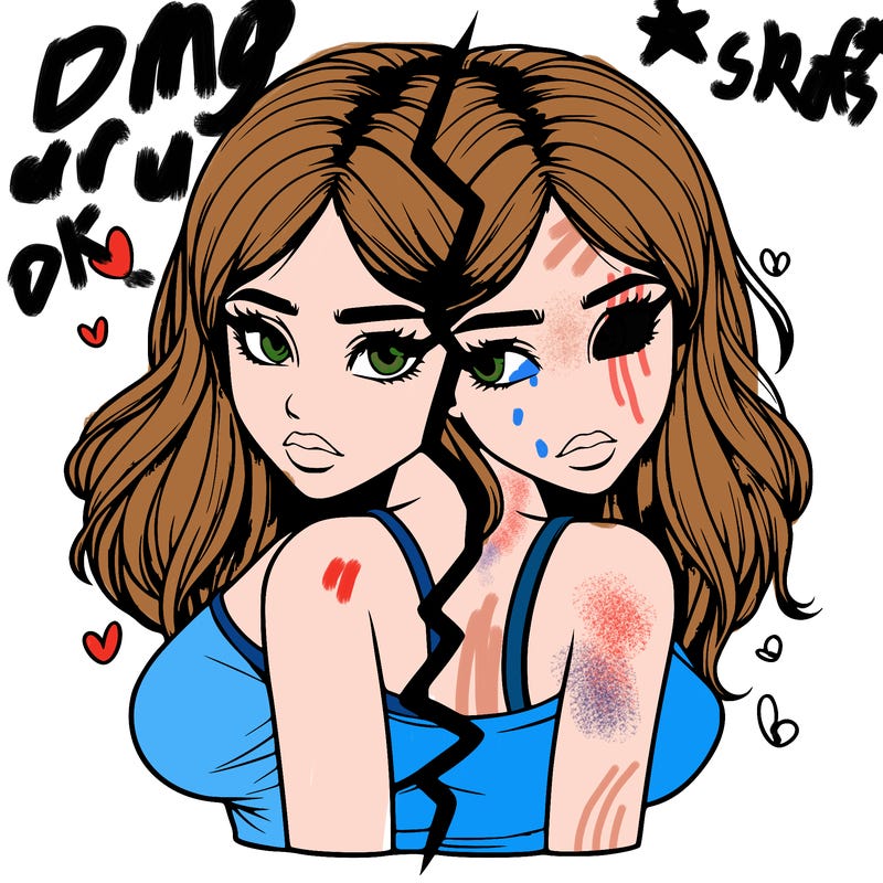 realistic girl split