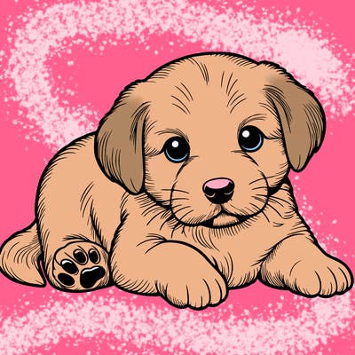 a cute realistic puppy