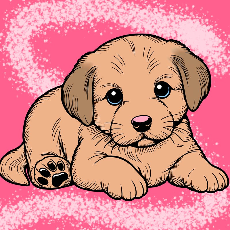 a cute realistic puppy