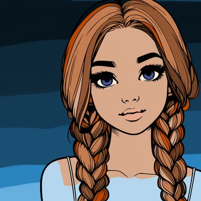 realistic girl with braids