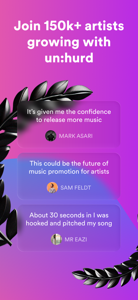 un:hurd: Music Marketing - Témoignages d'artistes de Sam Feldt et Mr Eazi faisant l'éloge de l'application de marketing musical unhurd
