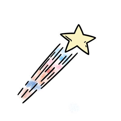 a shooting star in the sky