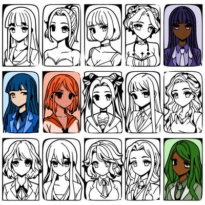 girls that look diffrent anime