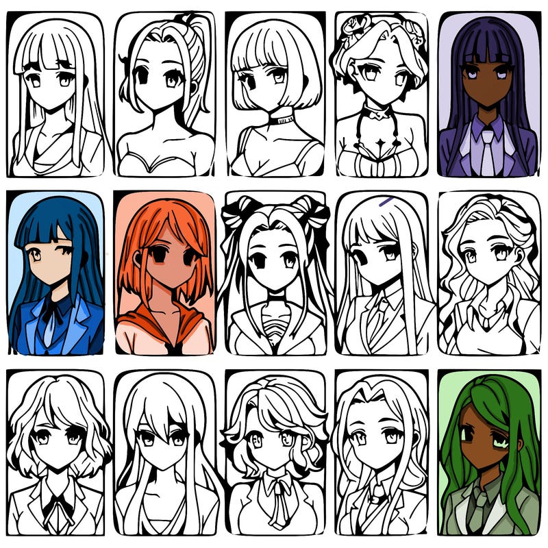 girls that look diffrent anime