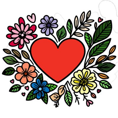 heart with flowers
