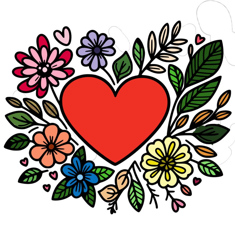 heart with flowers